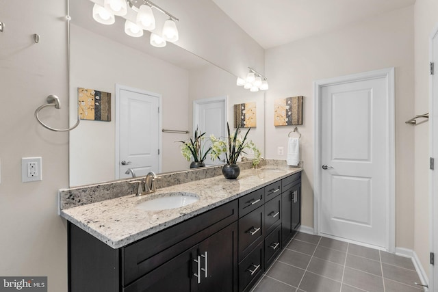 20318 Peacemaker Dr, Germantown, MD 20874 - bathroom with double vanity and tile patterned floors