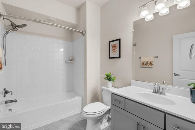 20318 Peacemaker Dr, Germantown, MD 20874 - bathroom featuring vanity, tile patterned floors, and shower / tub combination