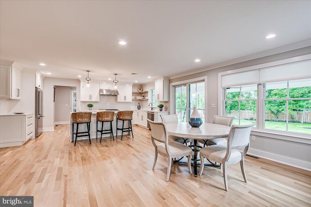 569 Riverside Dr, Princeton, NJ 08540 - dining space with light wood-type flooring and recessed lighting