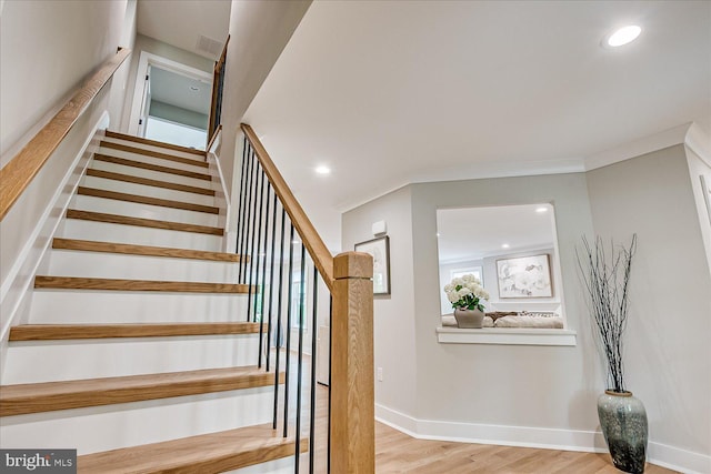 569 Riverside Dr, Princeton, NJ 08540 - stairs with recessed lighting and wood finished floors