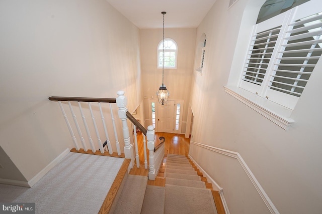 431 Waynesbrooke Rd, Berwyn, PA 19312 - stairs with wood finished floors and a high ceiling