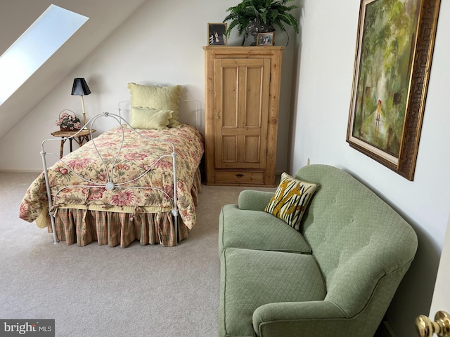 431 Waynesbrooke Rd, Berwyn, PA 19312 - bedroom with a skylight, carpet, and vaulted ceiling