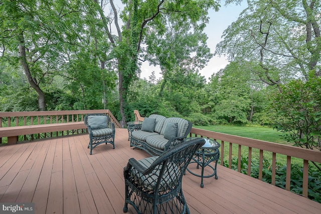 431 Waynesbrooke Rd, Berwyn, PA 19312 - deck featuring outdoor lounge area and a lawn