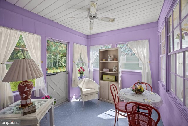 59 Saint Davids Pl, Southampton, NJ 08088 - dining area with healthy amount of natural light and a ceiling fan