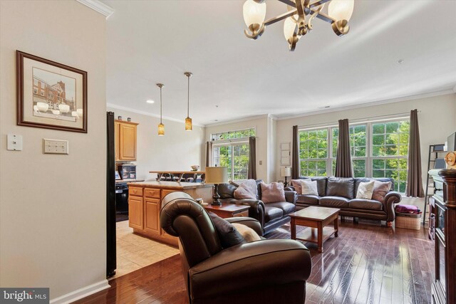 300 Jefferson Ave Unit 13, Downingtown, PA 19335 - living room with ornamental molding, light wood-style flooring, and recessed lighting