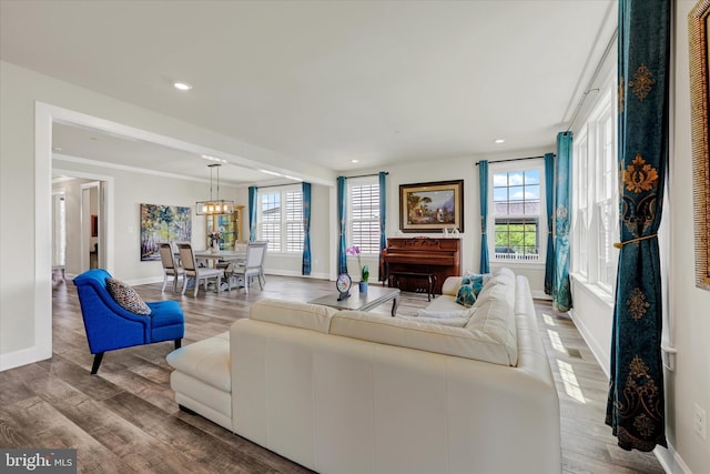 6071 Fallfish Ct, New Market, MD 21774 - living area with wood finished floors and recessed lighting