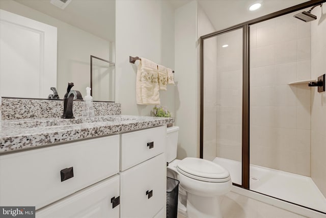 6071 Fallfish Ct, New Market, MD 21774 - full bath with vanity, a shower stall, and recessed lighting