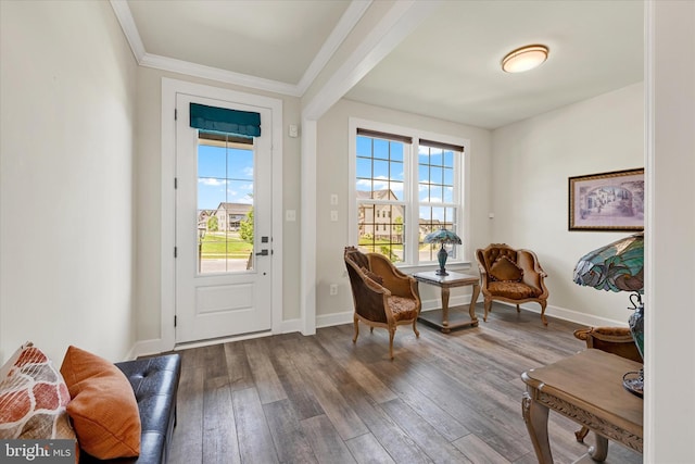 6071 Fallfish Ct, New Market, MD 21774 - doorway featuring wood finished floors and crown molding