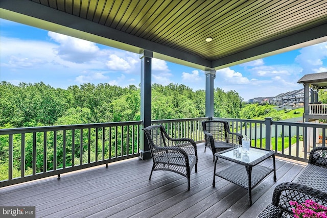 6071 Fallfish Ct, New Market, MD 21774 - wooden terrace featuring outdoor lounge area