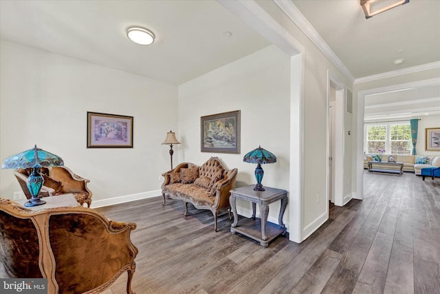 6071 Fallfish Ct, New Market, MD 21774 - living area with wood finished floors and ornamental molding