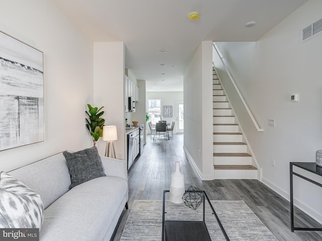 2103 E Cumberland St, Philadelphia, PA 19125 - living room with stairs and wood finished floors