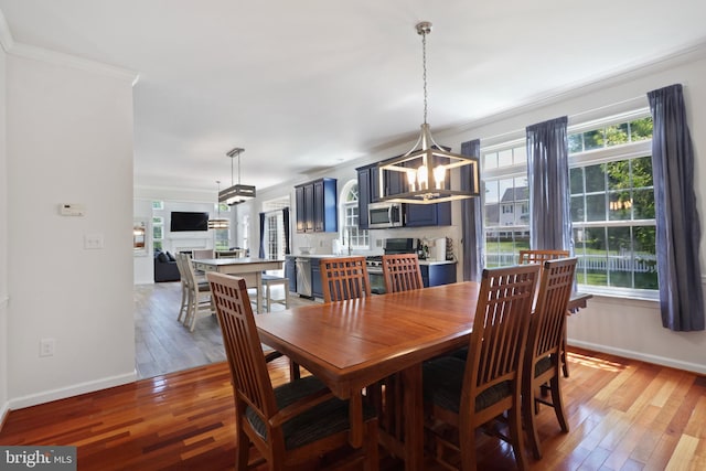 3960 Mountain View Ave, Easton, PA 18045 - dining room with ornamental molding, light wood-type flooring, and a chandelier