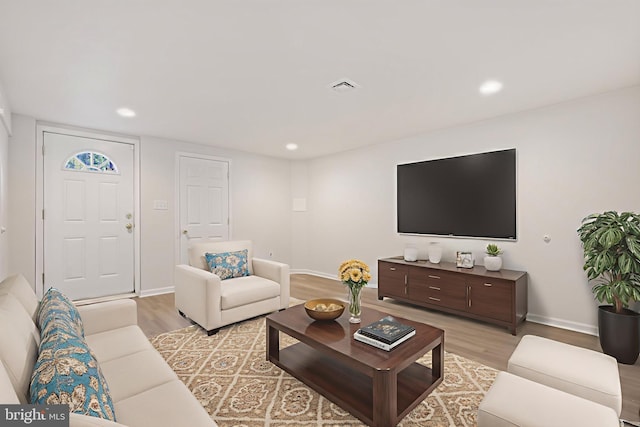 3960 Mountain View Ave, Easton, PA 18045 - living area with light wood-style floors and recessed lighting