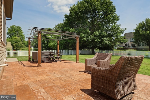 3960 Mountain View Ave, Easton, PA 18045 - fenced backyard featuring a pergola and a patio area