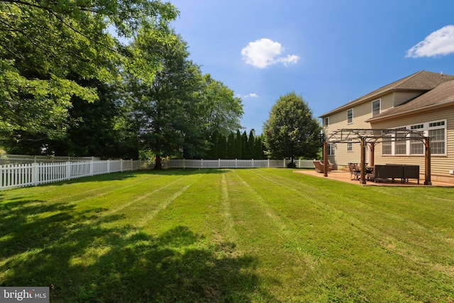 3960 Mountain View Ave, Easton, PA 18045 - fenced backyard with a patio area and a pergola