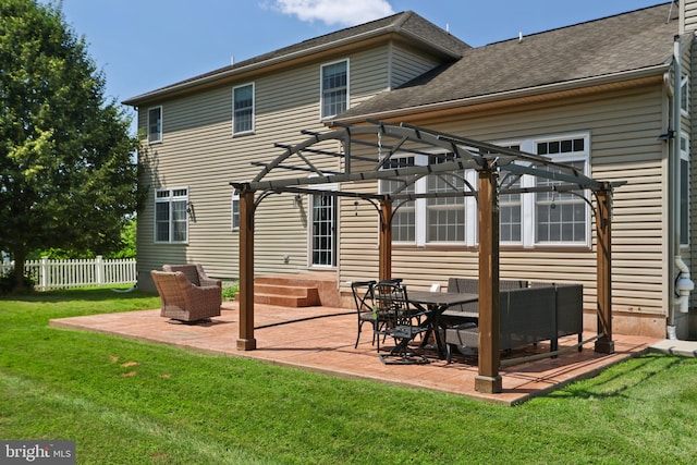 3960 Mountain View Ave, Easton, PA 18045 - back of house with a pergola, a patio area, and roof with shingles