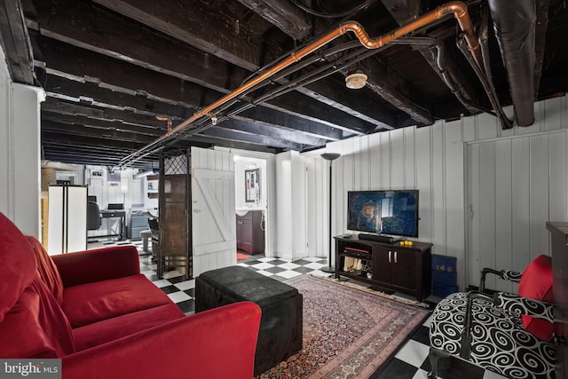210 S High St, Baltimore, MD 21202 - living area with tile patterned floors