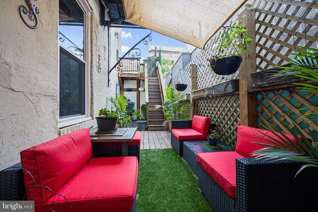 210 S High St, Baltimore, MD 21202 - view of patio / terrace with stairway and outdoor lounge area