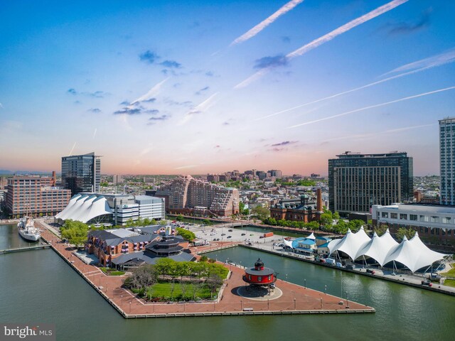 210 S High St, Baltimore, MD 21202 - aerial view at dusk of a view of city and a water view
