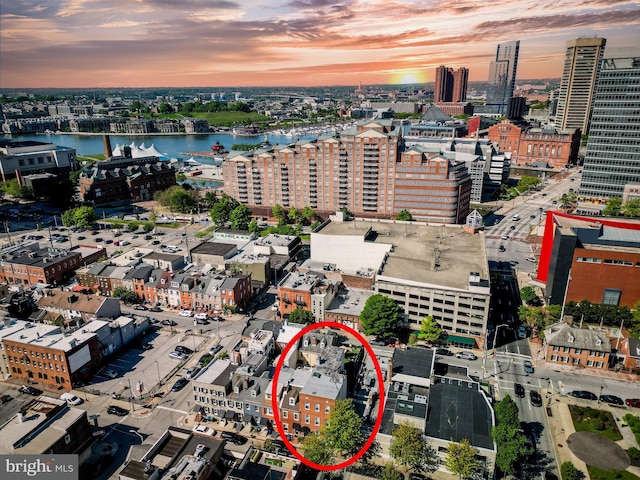 210 S High St, Baltimore, MD 21202 - aerial view at dusk of a water view and a city view