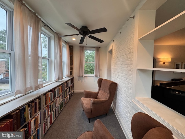 4309 Walther Ave, Baltimore, MD 21214 - living area with a ceiling fan, carpet, and recessed lighting