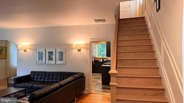 4309 Walther Ave, Baltimore, MD 21214 - stairs with wood finished floors