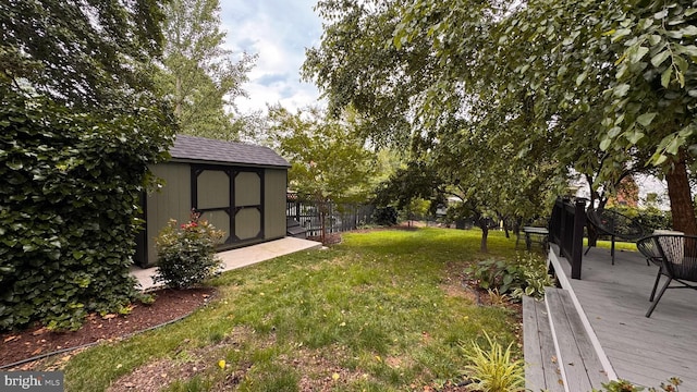 4309 Walther Ave, Baltimore, MD 21214 - view of yard featuring a shed and a wooden deck