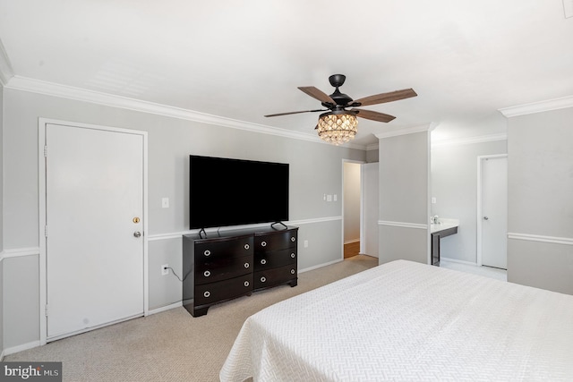7823 Harrowgate Cir Unit D, Springfield, VA 22152 - bedroom with ornamental molding, carpet flooring, and ceiling fan