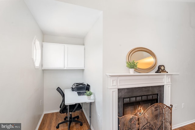 7823 Harrowgate Cir Unit D, Springfield, VA 22152 - office space with wood finished floors and a lit fireplace