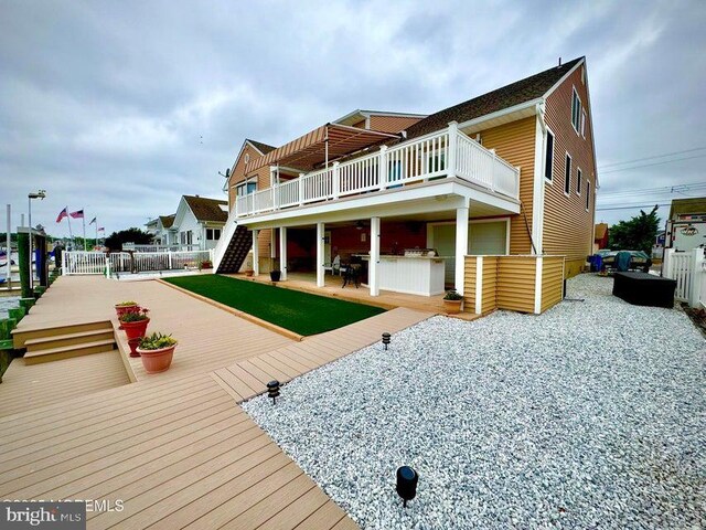 953 Capstan Dr, Forked River, NJ 08731 - back of property featuring a deck and stairway