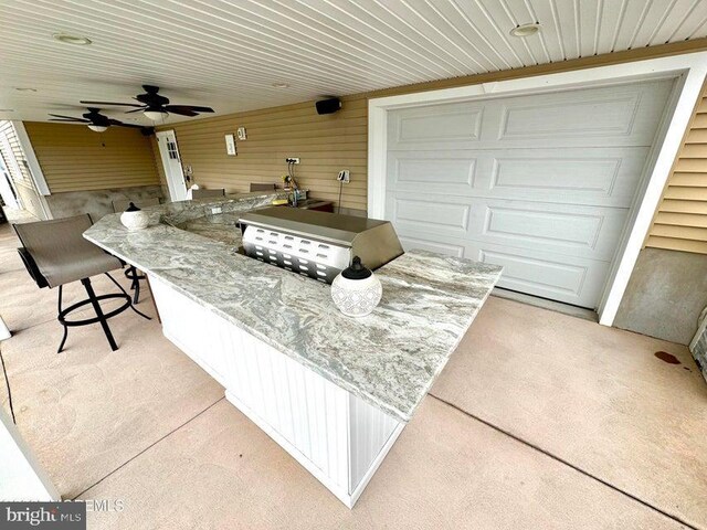 953 Capstan Dr, Forked River, NJ 08731 - view of patio with a bar and a ceiling fan