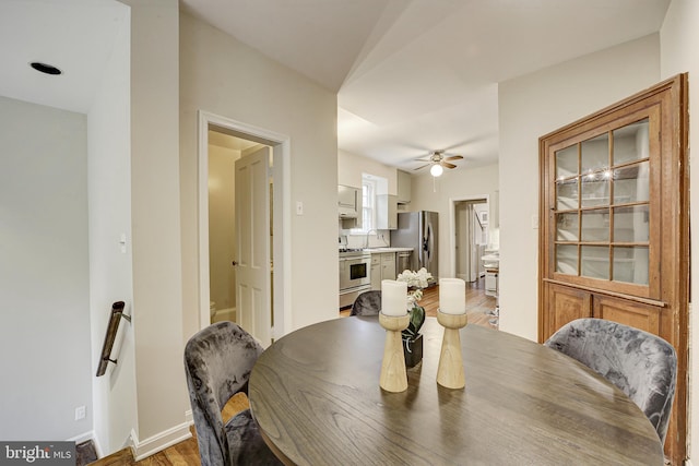 4110 Ingomar St NW, Washington, DC 20015 - dining area featuring light wood-style floors and a ceiling fan