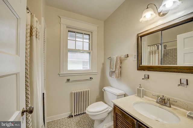 4110 Ingomar St NW, Washington, DC 20015 - full bath with radiator, vanity, and a shower with shower curtain