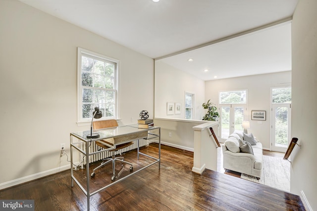 4110 Ingomar St NW, Washington, DC 20015 - home office with hardwood / wood-style floors and recessed lighting