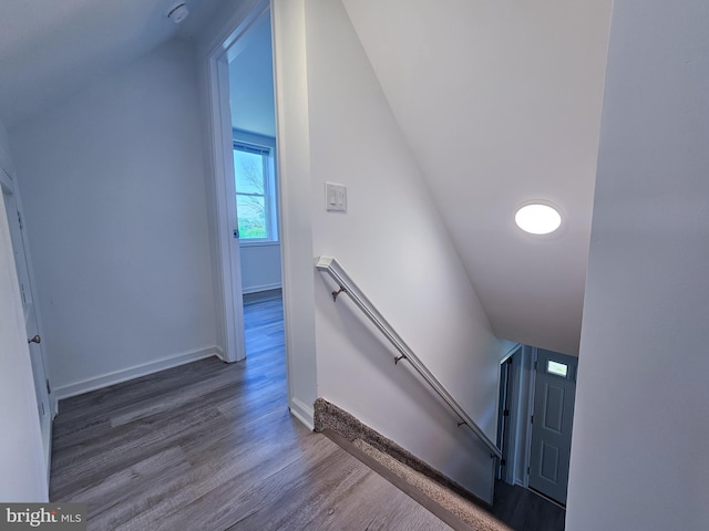 2450 Happy Creek Rd, Front Royal, VA 22630 - stairs featuring wood finished floors and vaulted ceiling