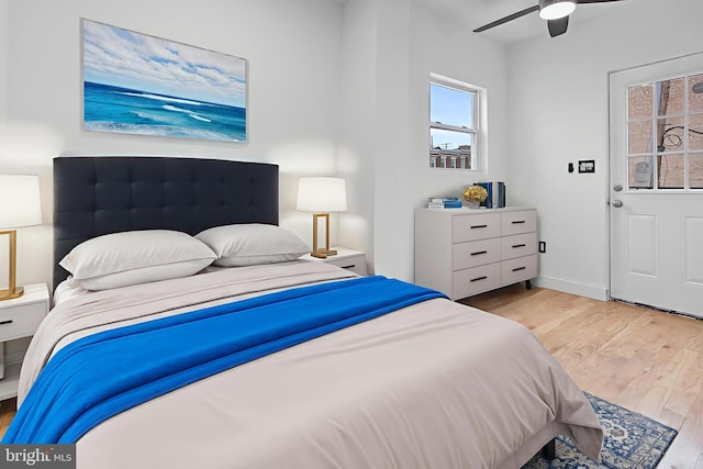 2002 E Lafayette Ave, Baltimore, MD 21213 - bedroom featuring light wood-style flooring and a ceiling fan