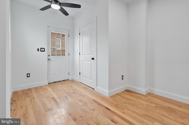 2002 E Lafayette Ave, Baltimore, MD 21213 - foyer with light wood-type flooring and ceiling fan