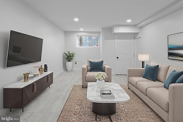 2002 E Lafayette Ave, Baltimore, MD 21213 - living room with wood tiled floors and recessed lighting