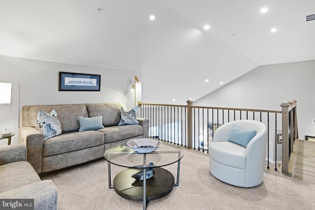 3421 Angelica Way Unit 404, Frederick, MD 21704 - living area with recessed lighting and vaulted ceiling