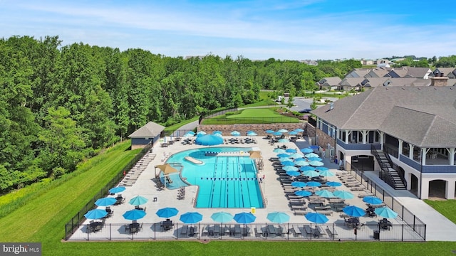 3421 Angelica Way Unit 404, Frederick, MD 21704 - aerial view of a pool area