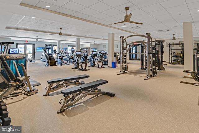 3421 Angelica Way Unit 404, Frederick, MD 21704 - exercise room featuring a paneled ceiling