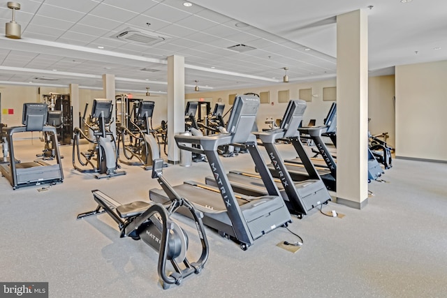 3421 Angelica Way Unit 404, Frederick, MD 21704 - workout area with a paneled ceiling
