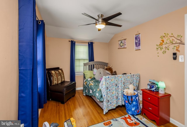 124 Connecticut Ave, Cherry Hill, NJ 08002 - bedroom with wood finished floors, lofted ceiling, and a ceiling fan