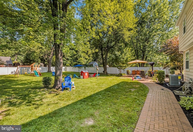 124 Connecticut Ave, Cherry Hill, NJ 08002 - fenced backyard featuring a playground and a patio area