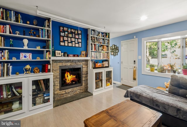 124 Connecticut Ave, Cherry Hill, NJ 08002 - living room featuring wood finished floors and a fireplace