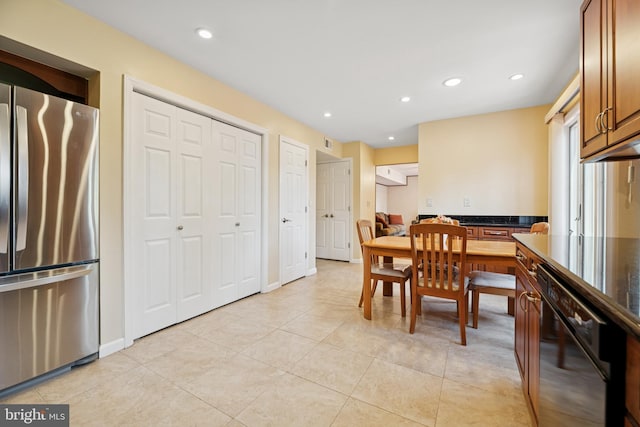 4 Monterey Ln, Manalapan, NJ 07726 - dining space with recessed lighting and light tile patterned floors