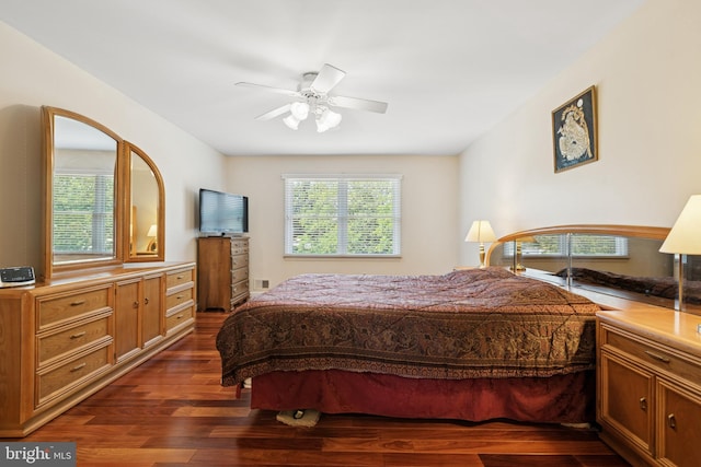 4 Monterey Ln, Manalapan, NJ 07726 - bedroom with dark wood-type flooring and ceiling fan