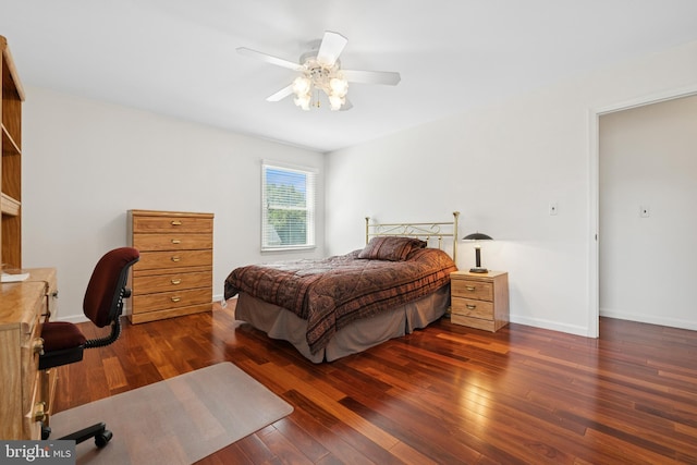 4 Monterey Ln, Manalapan, NJ 07726 - bedroom with hardwood / wood-style floors, a ceiling fan, and an office area