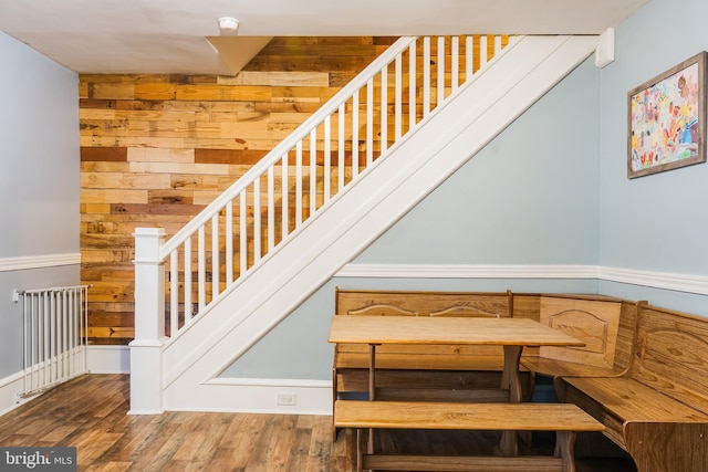 850 N Reading Ave, Boyertown, PA 19512 - staircase featuring wood walls and wood finished floors