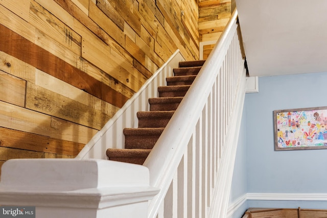 850 N Reading Ave, Boyertown, PA 19512 - stairs featuring wooden walls and baseboards